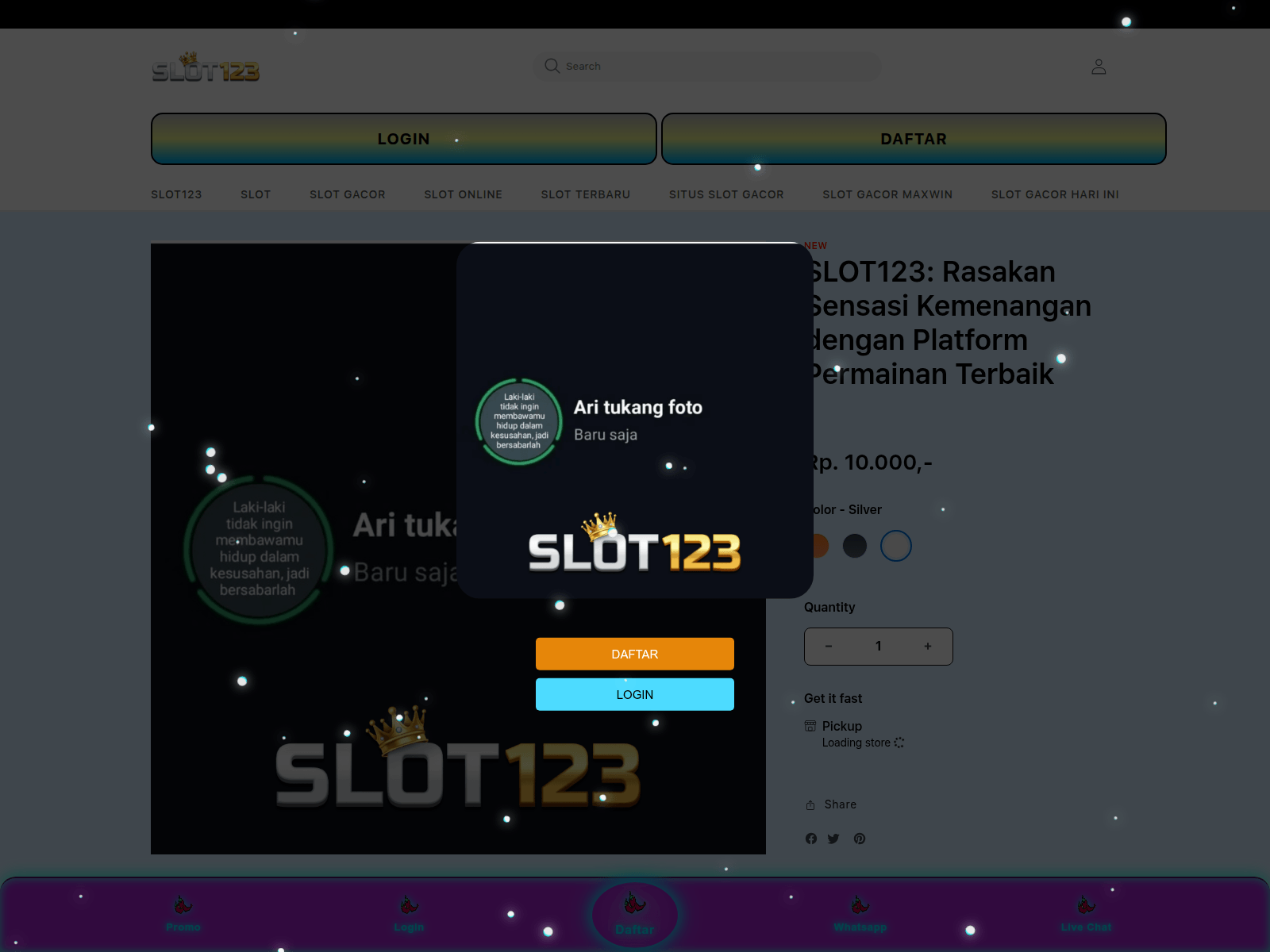 Screenshot di www.sunset-grille.com