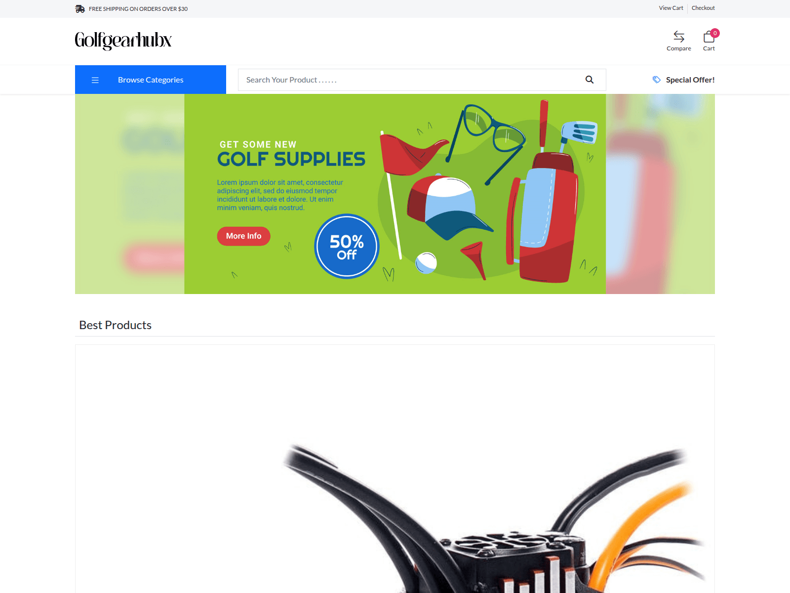 Screenshot of golfgearhubx.com