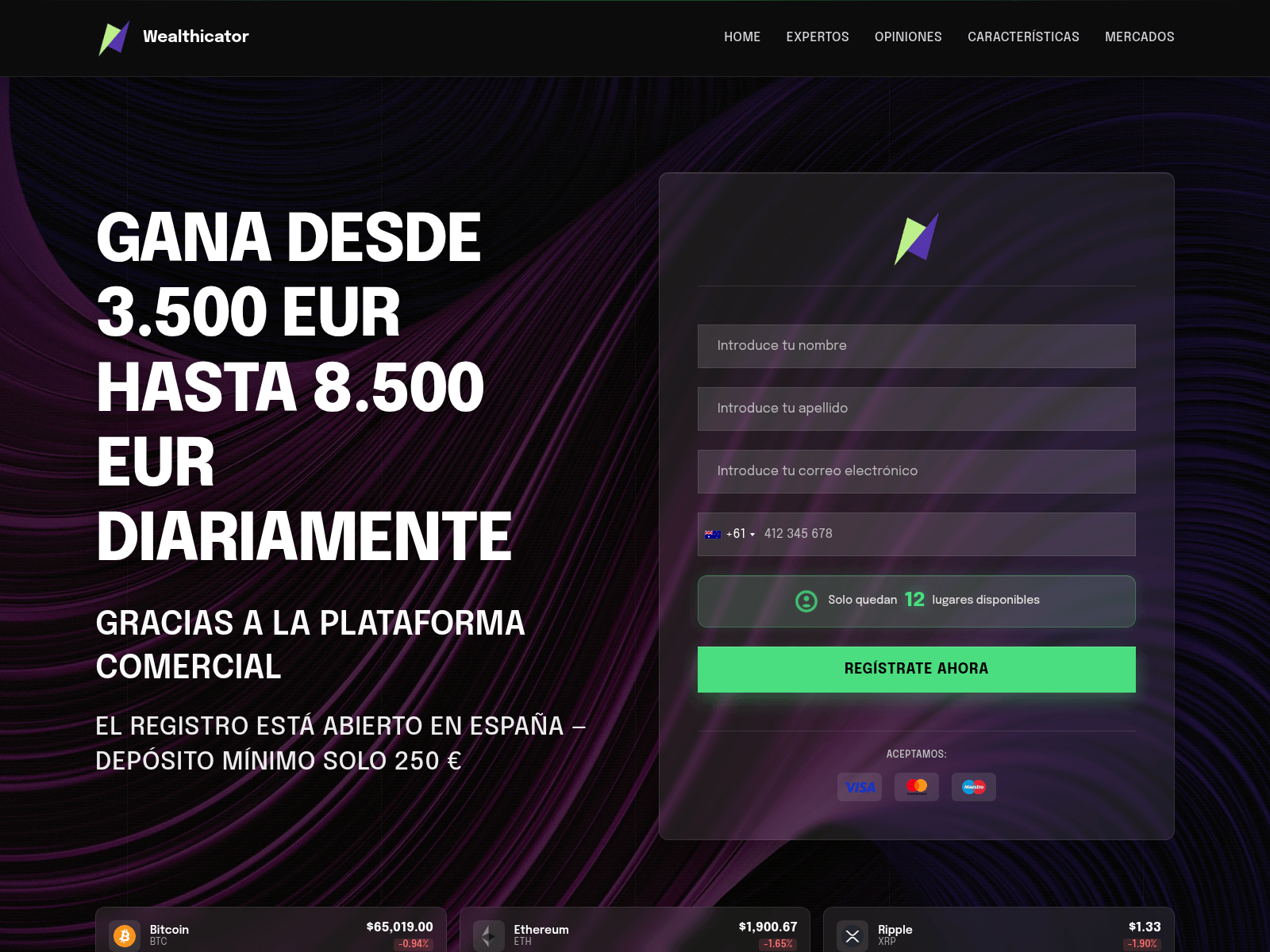 Screenshot of wealthicator-aiplatform.info
