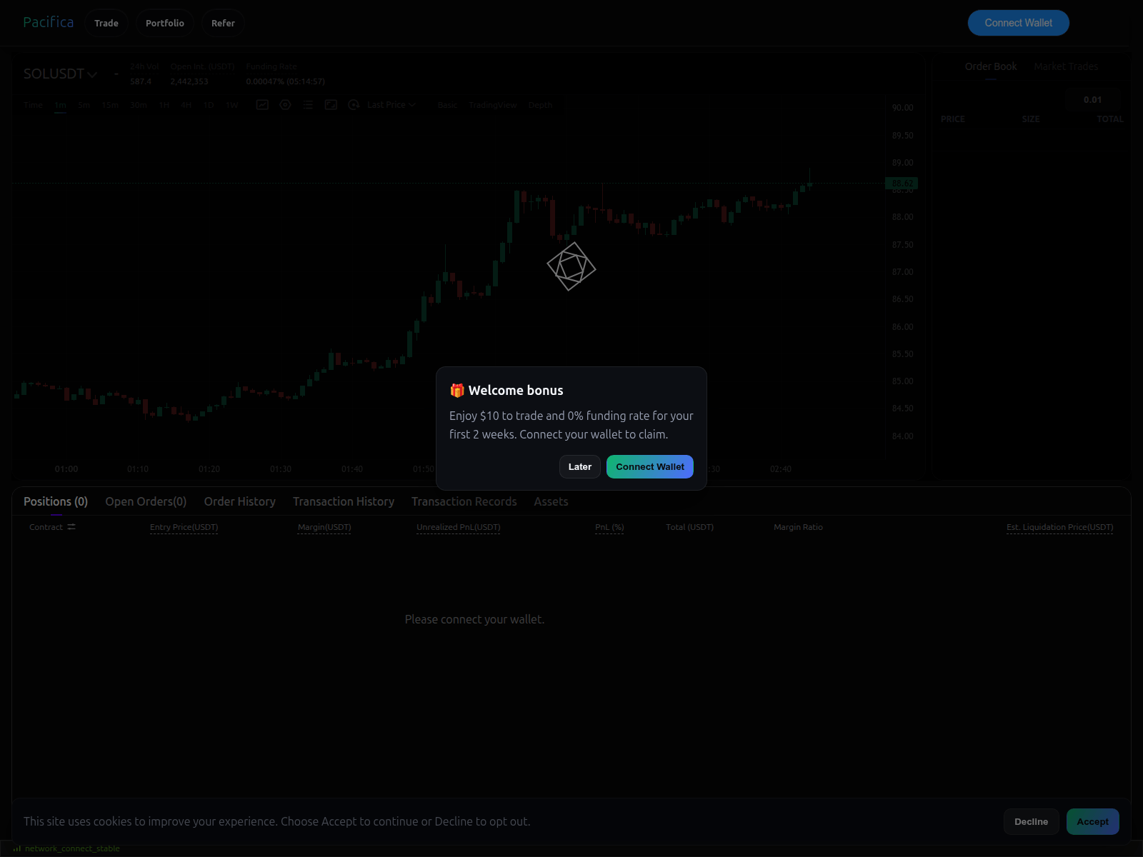 Screenshot of app.pacificadex.com