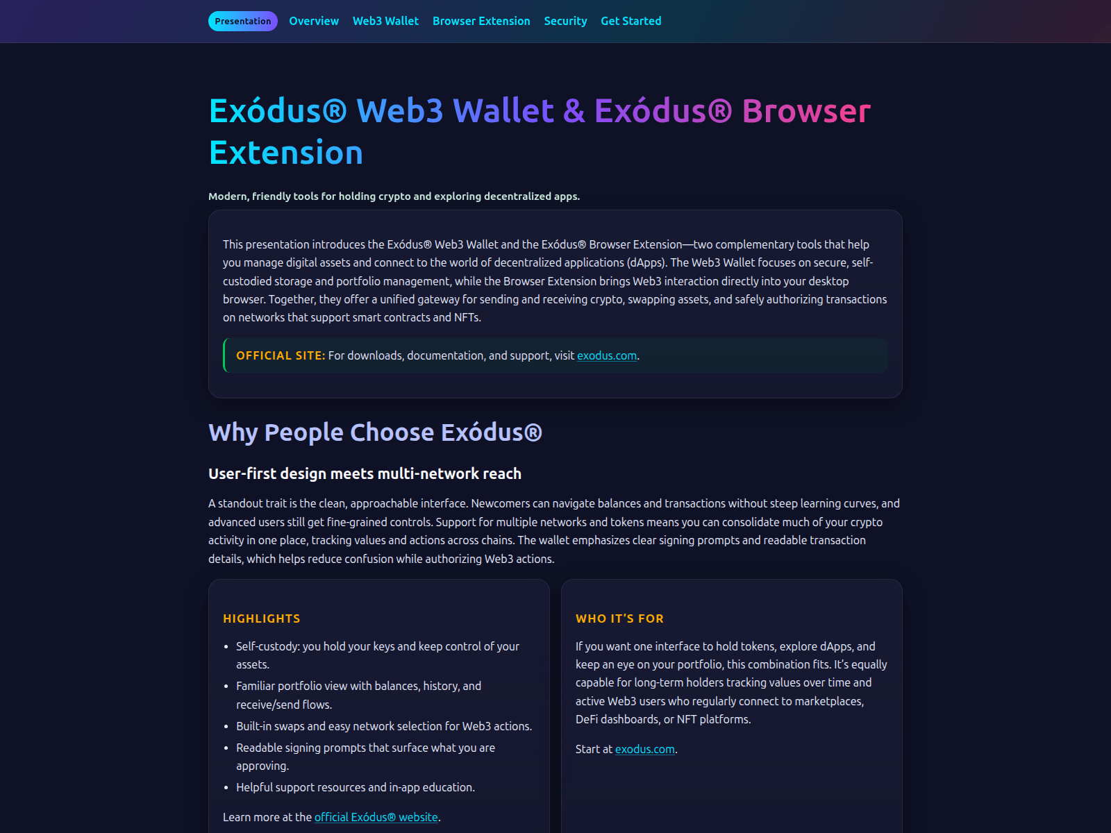 Screenshot of doc-exodusweb5.pages.dev