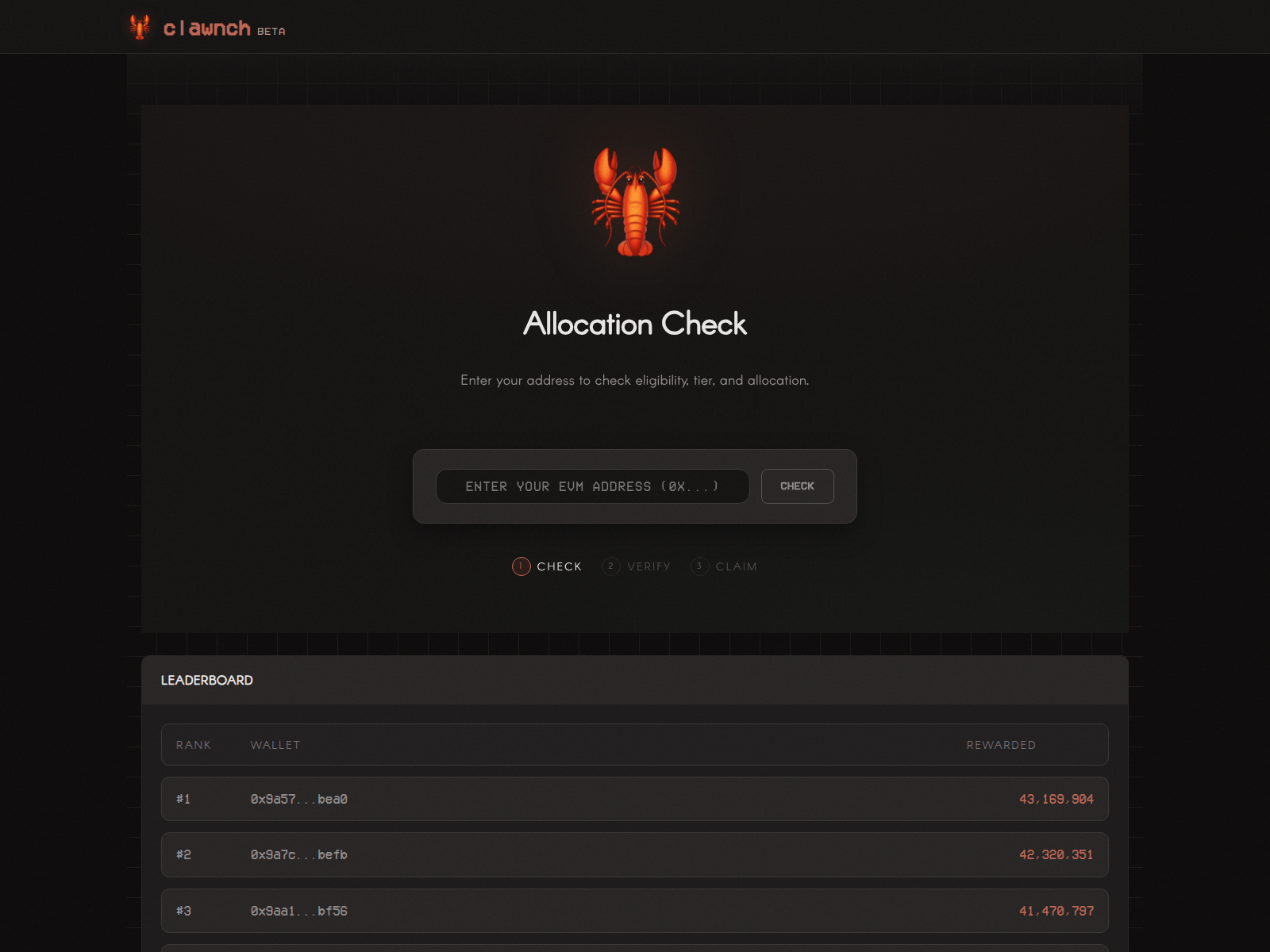 Screenshot of clawnchchecker.net
