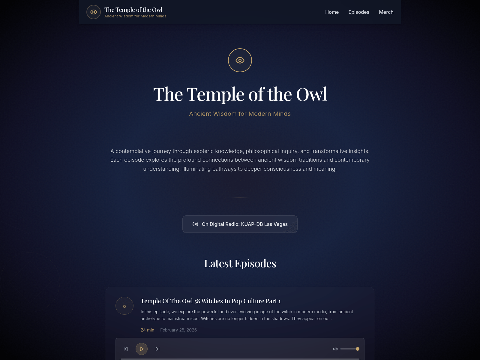 Screenshot of templeoftheowl.com