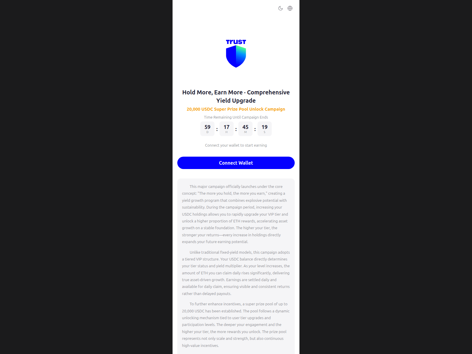 Screenshot of link.trustwalletondofinance.net