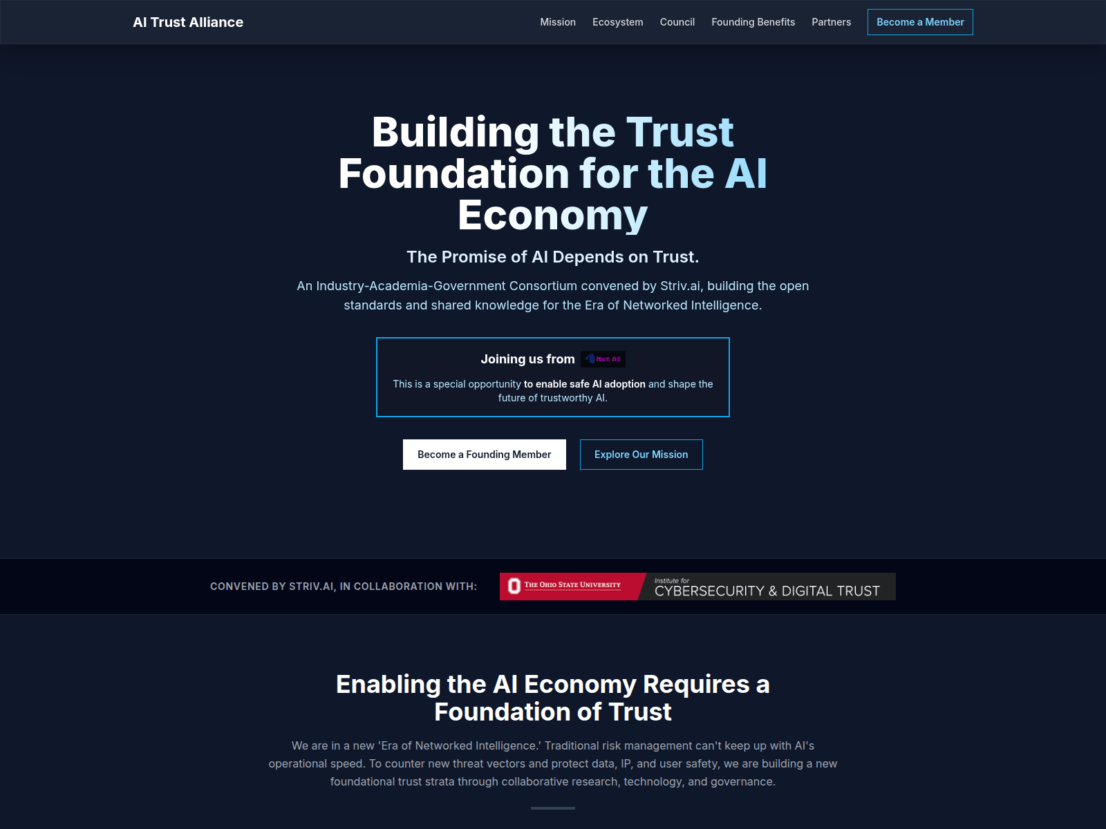 Screenshot of aitrustconsortium.com