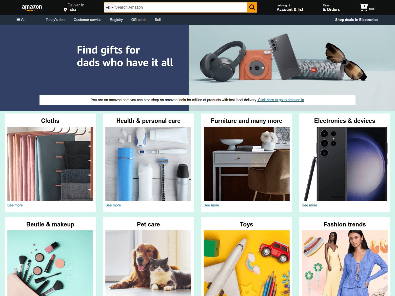 Screenshot of amazon-clone-neon-ten-70.vercel.app