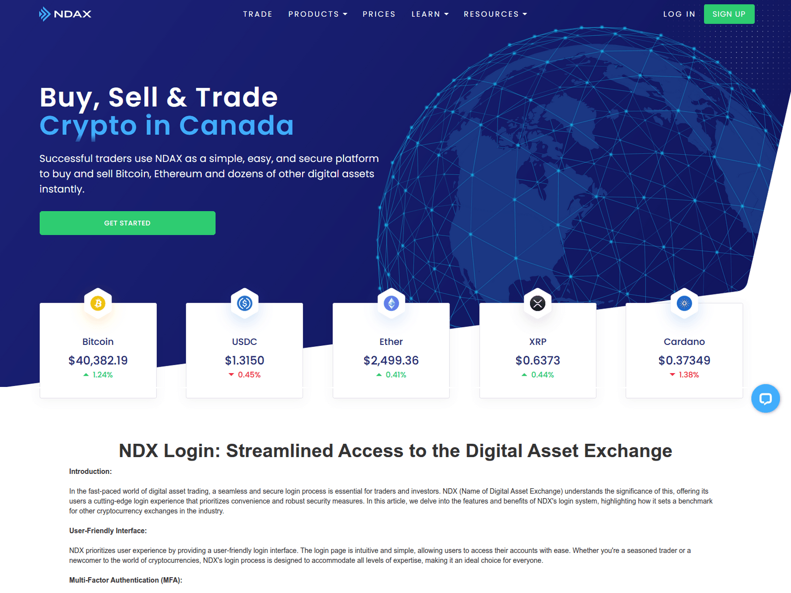 Screenshot of ndax-ndax.webflow.io