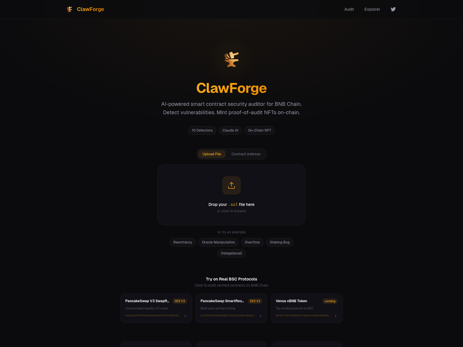 Screenshot of clawforge.live