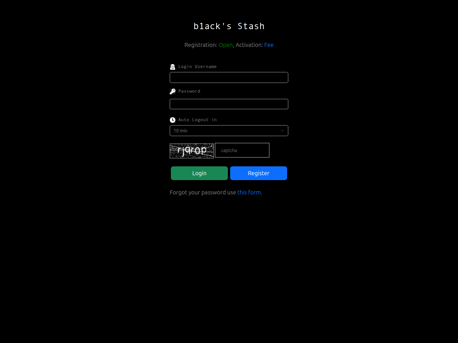 Screenshot of blackstash.net