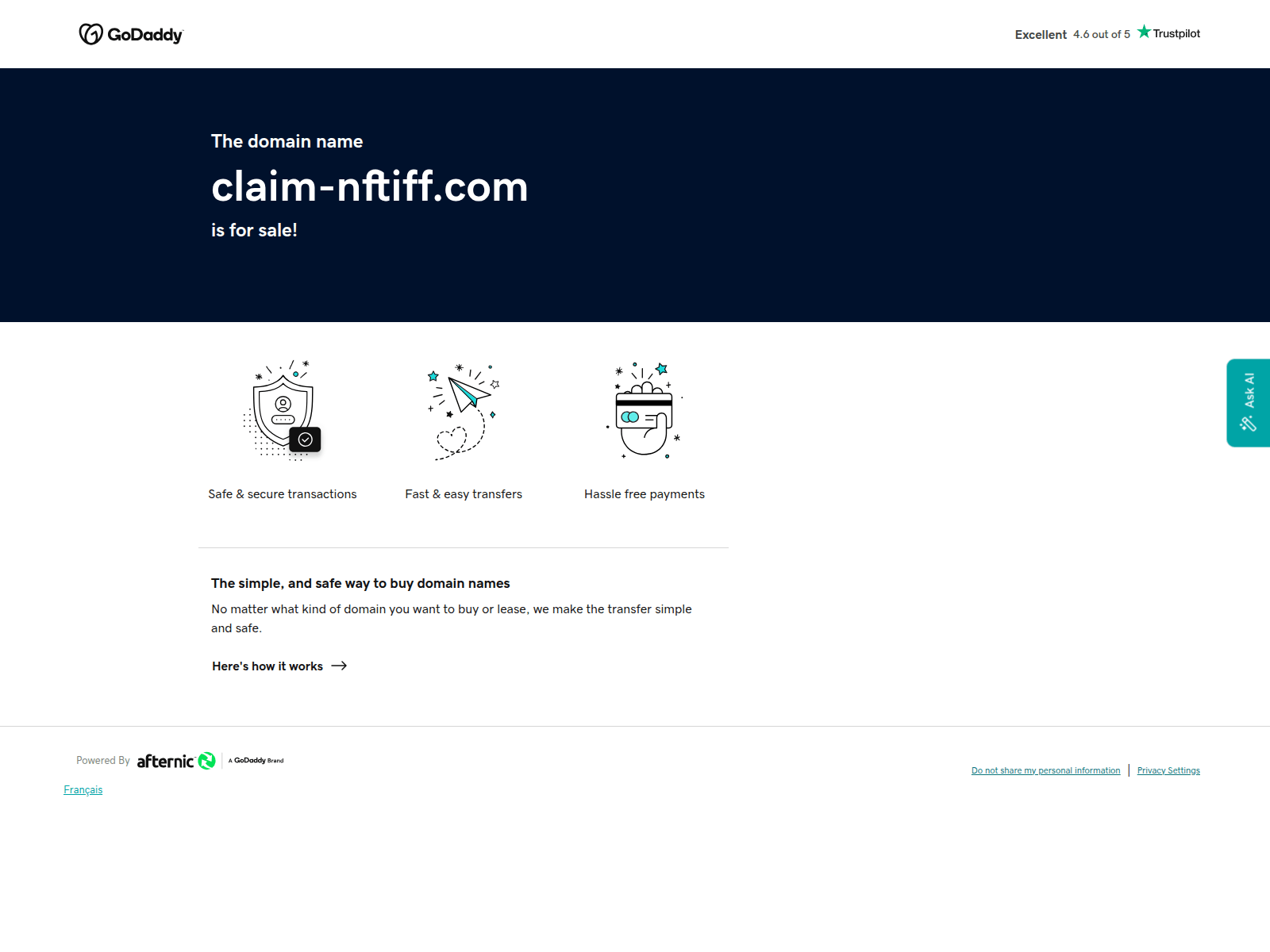 Screenshot of claim-nftiff.com