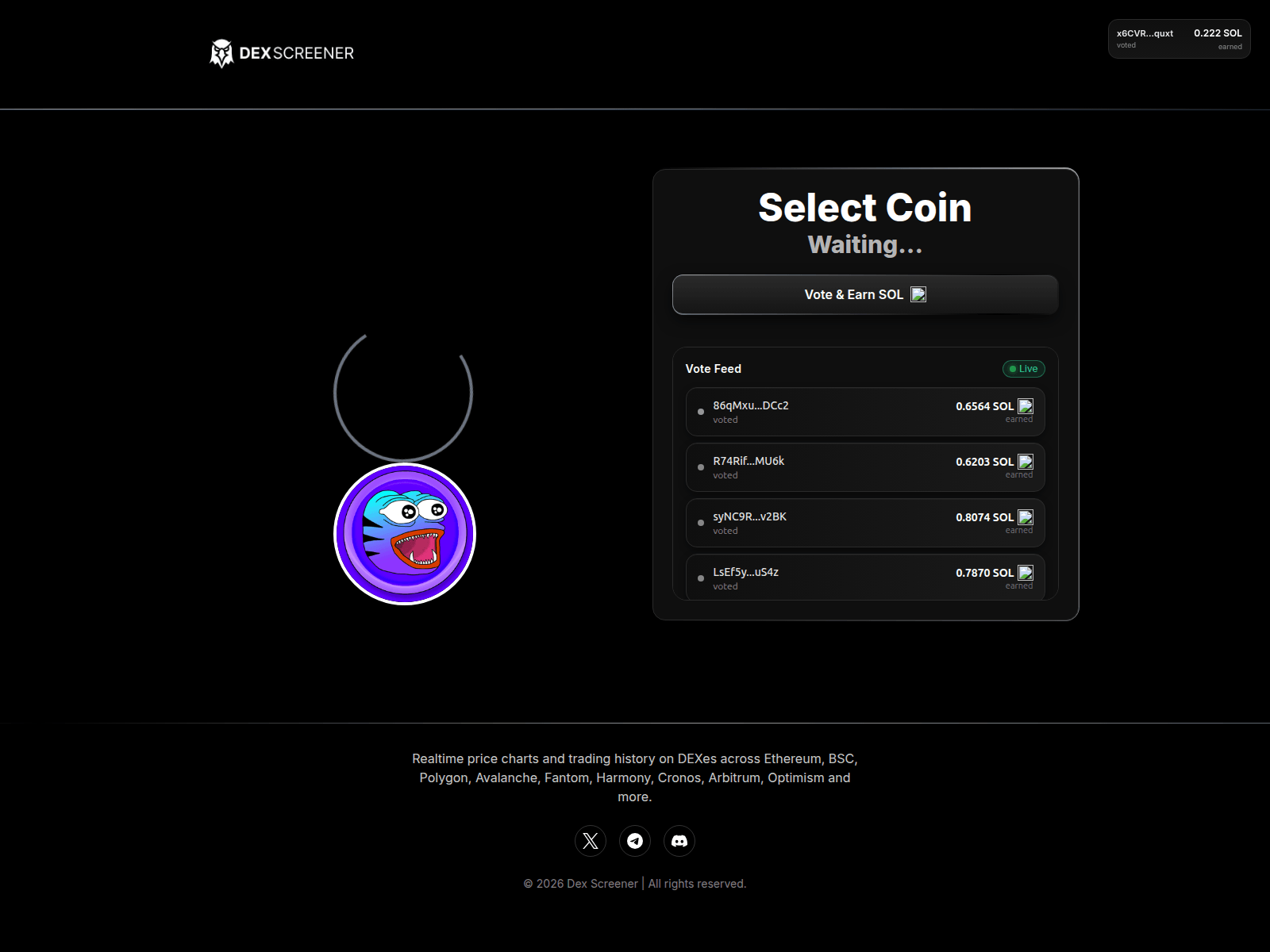 Screenshot of tokentrending.live