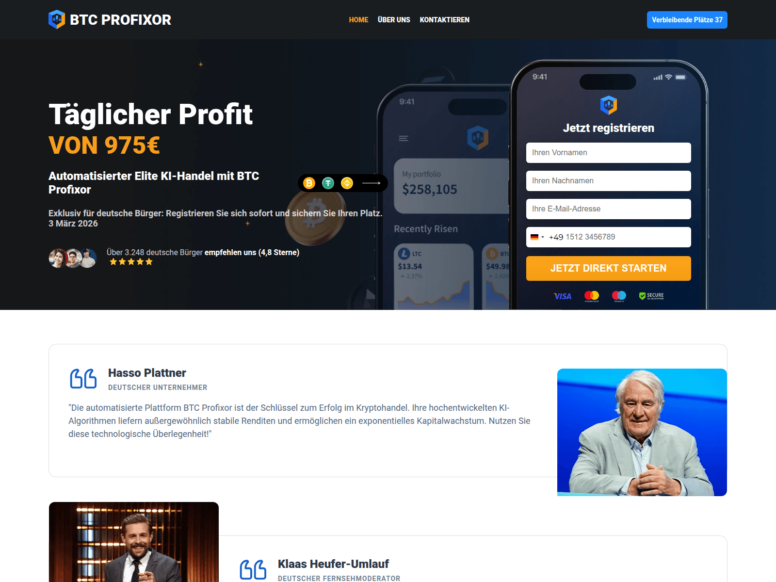 Screenshot of btc-profixor.net