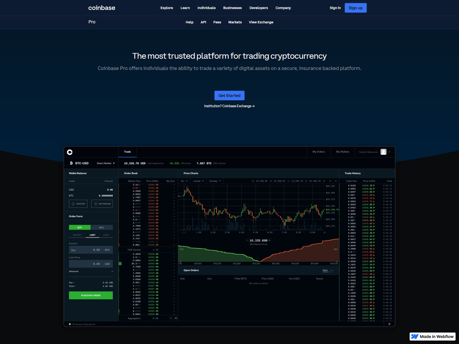 Screenshot of sso--en--coinbasepro--cdn---m--auth.webflow.io