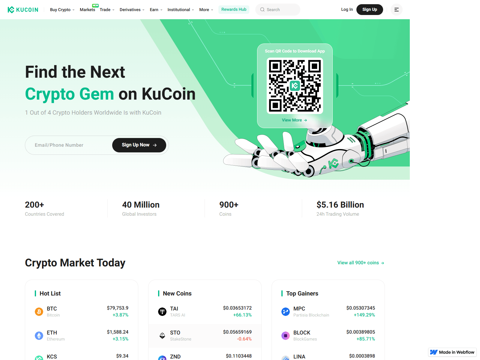 Screenshot of secure-kucoin--login.webflow.io
