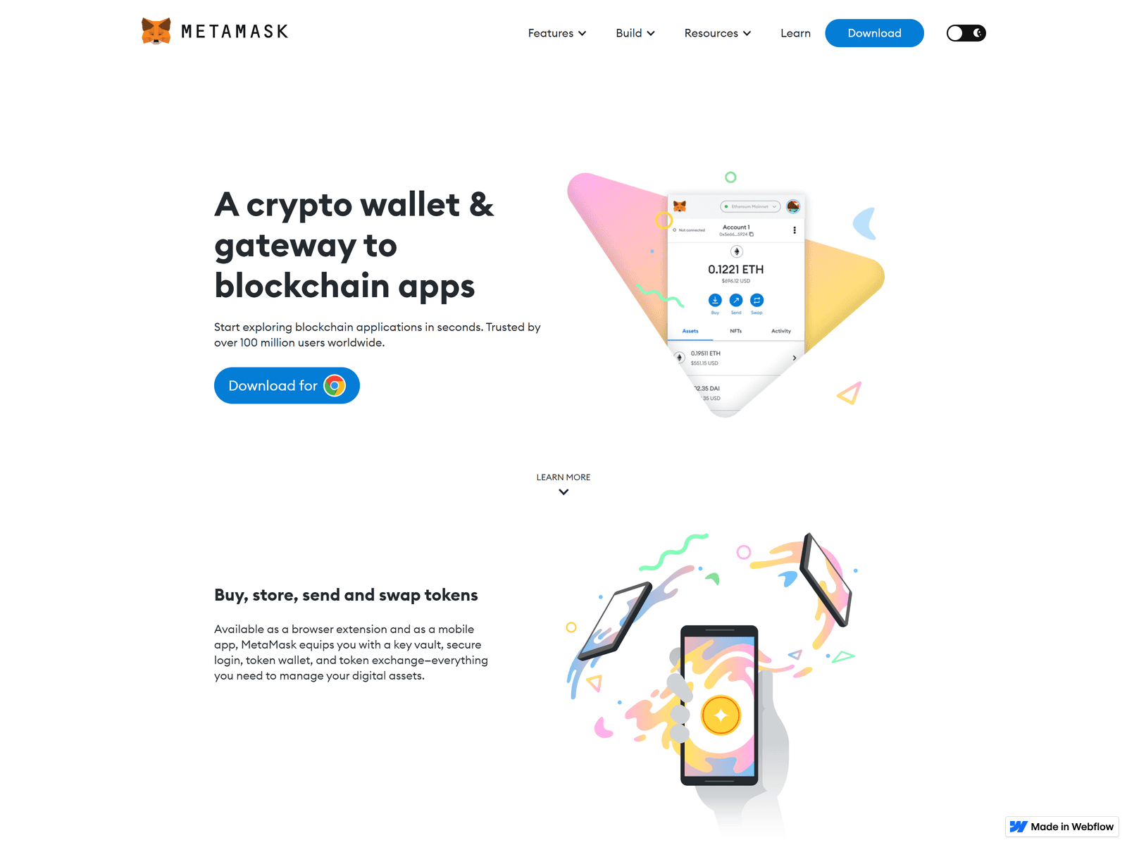 Screenshot of metamaskwallet-io.webflow.io