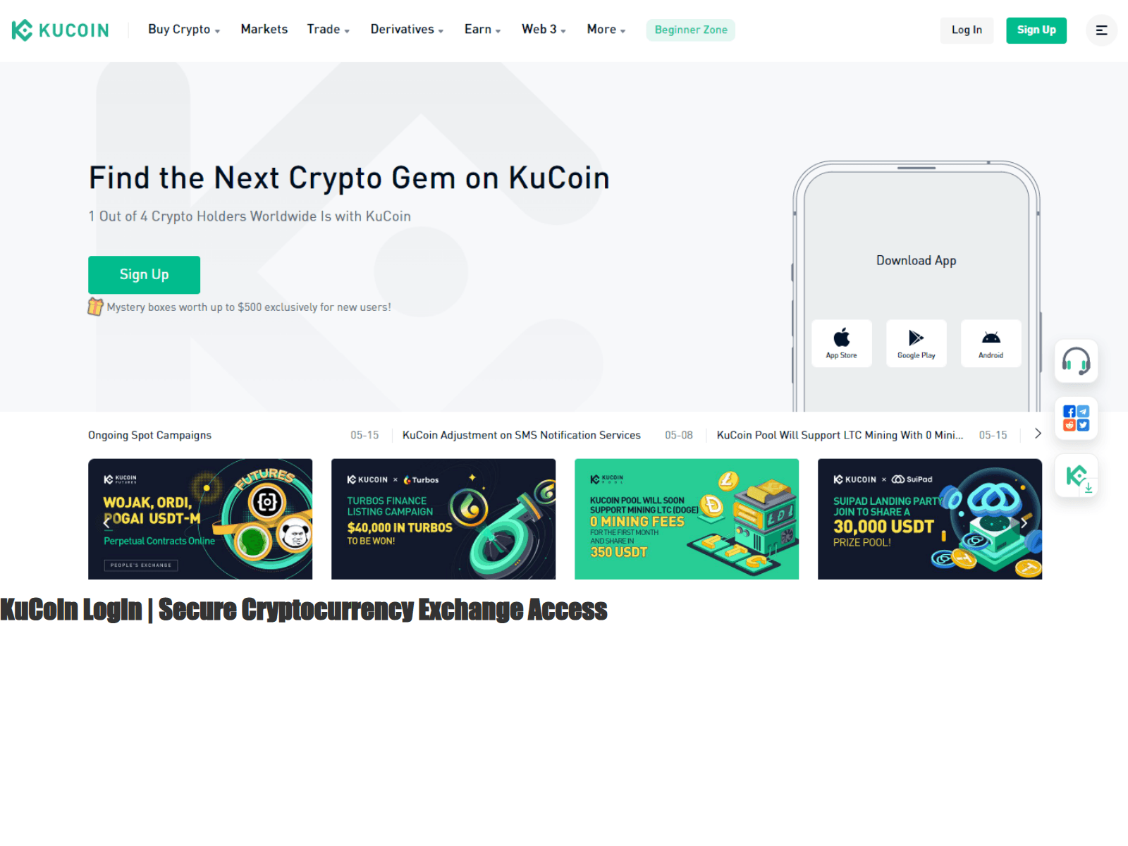 Screenshot of kucoinlogiean.webflow.io