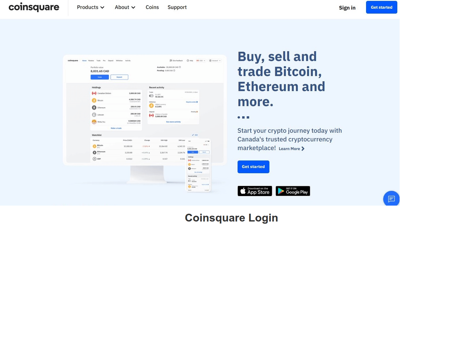 Screenshot of coinnsquareelogin.webflow.io