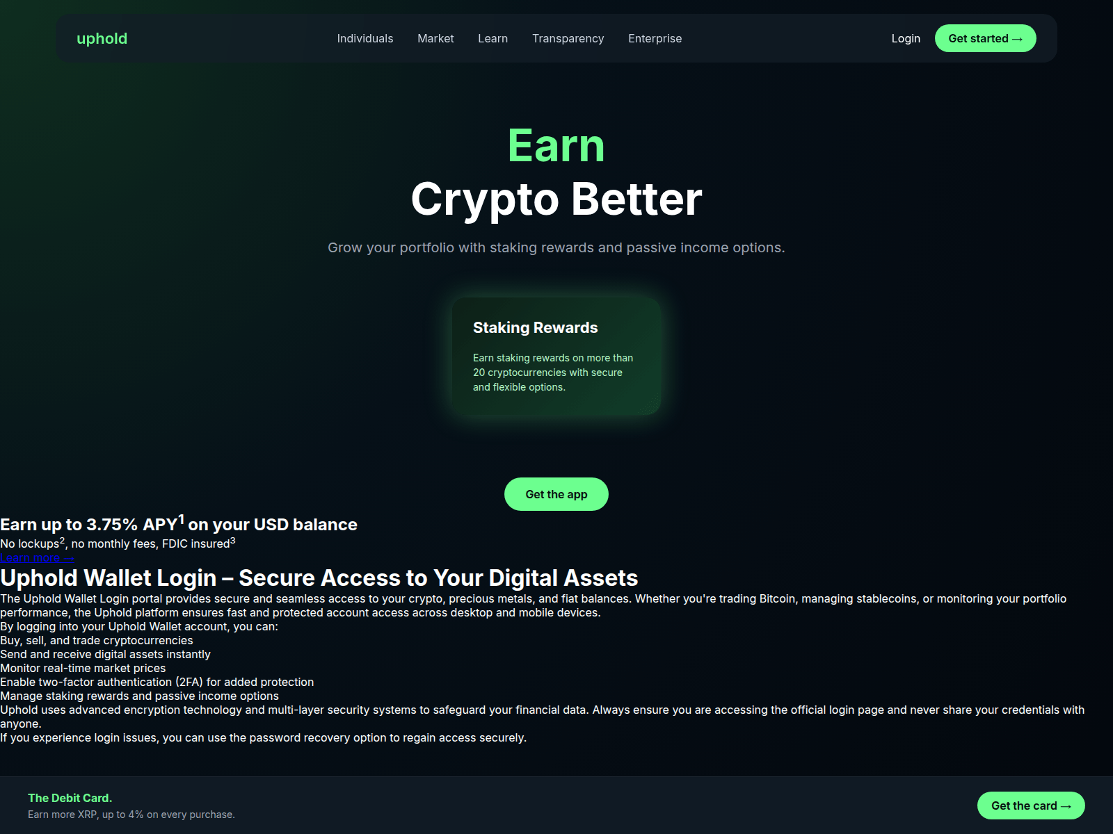 Screenshot of uphold-wallet-login.pages.dev
