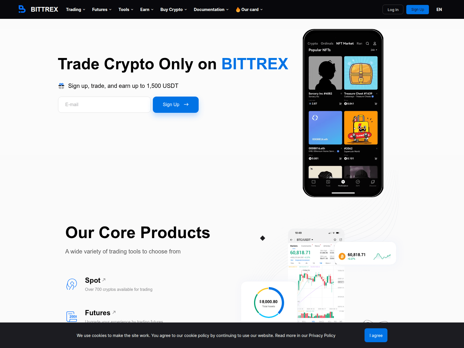 Screenshot of bittrex.io