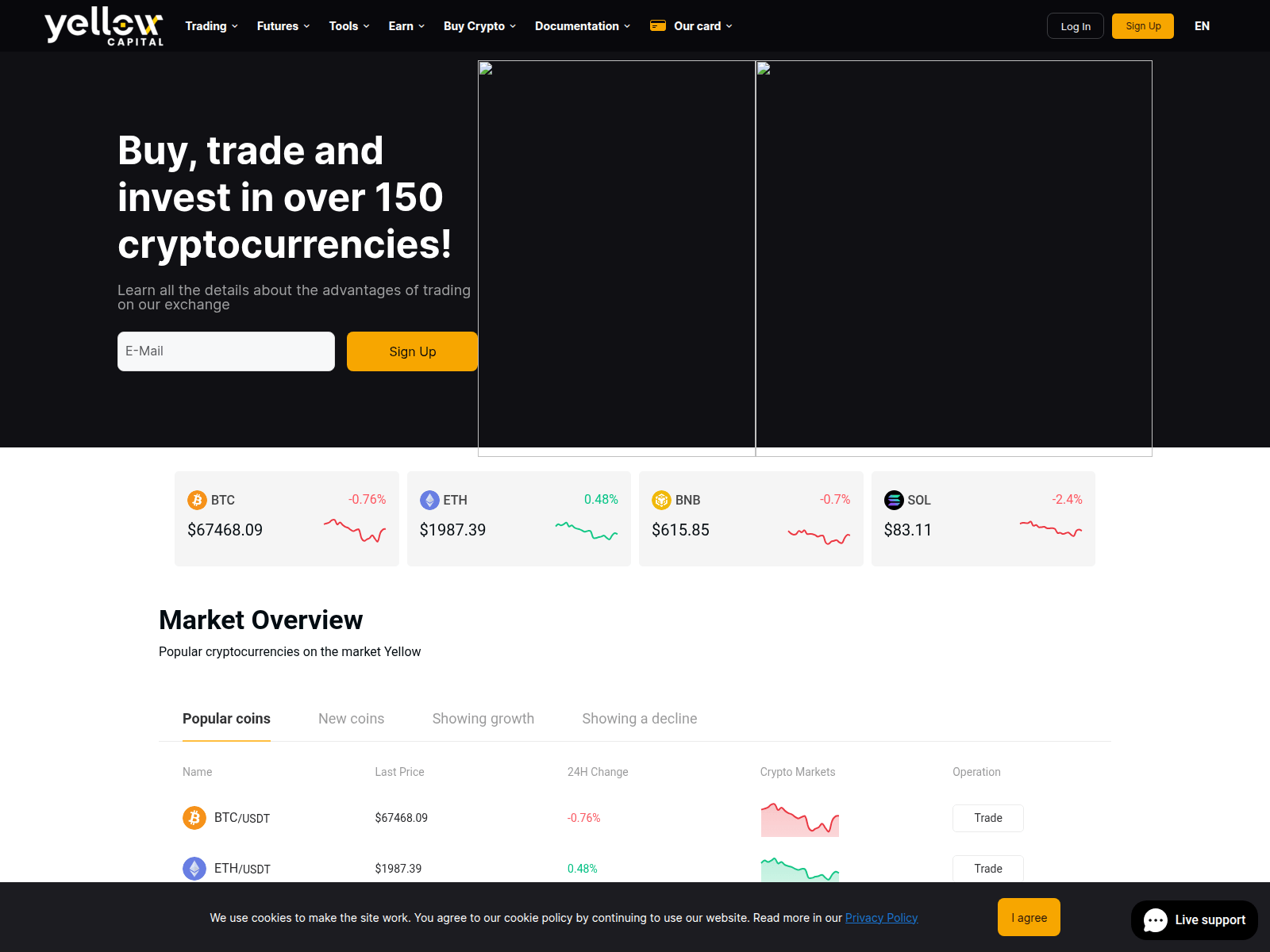 Screenshot of yellowcex.app