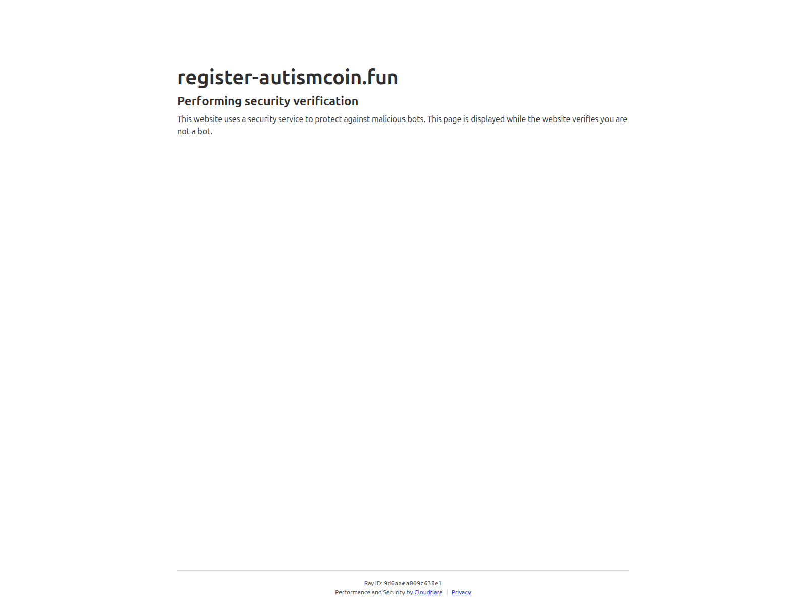 Screenshot of register-autismcoin.fun