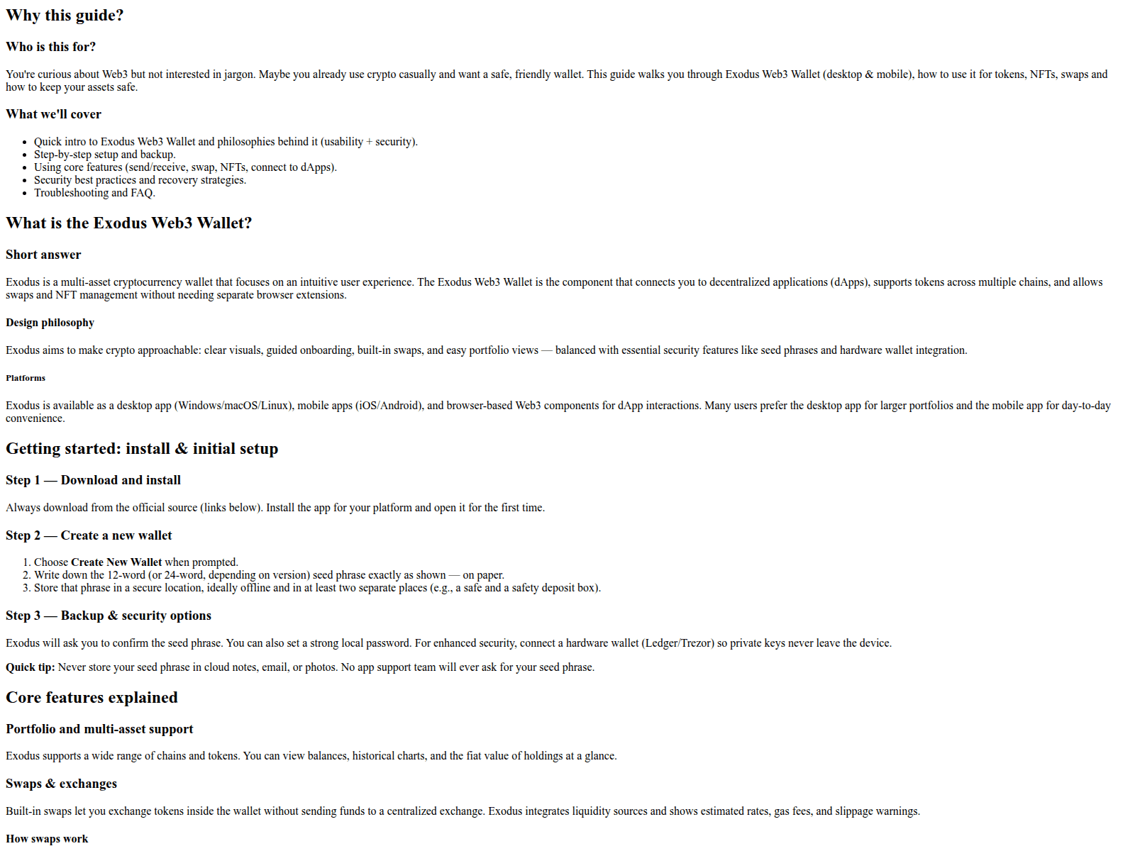 Screenshot of guide-exodus-doc.pages.dev