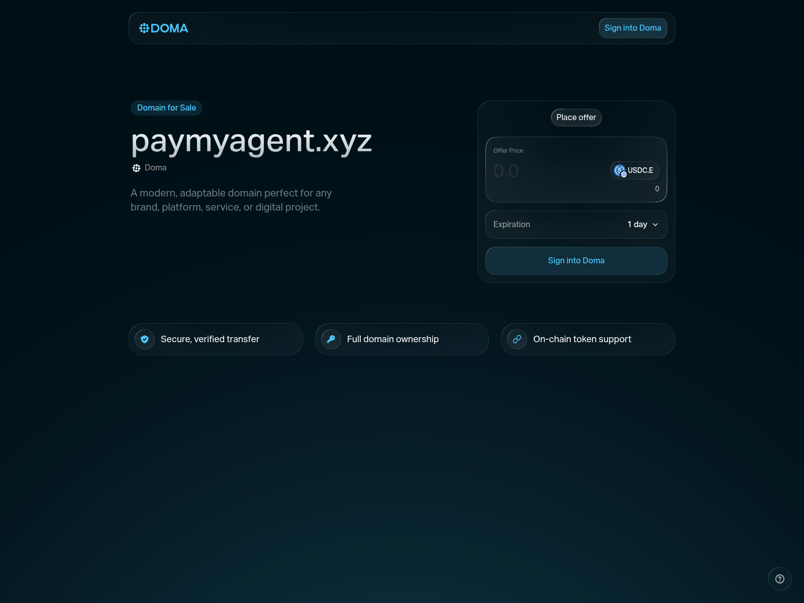 Screenshot of paymyagent.xyz