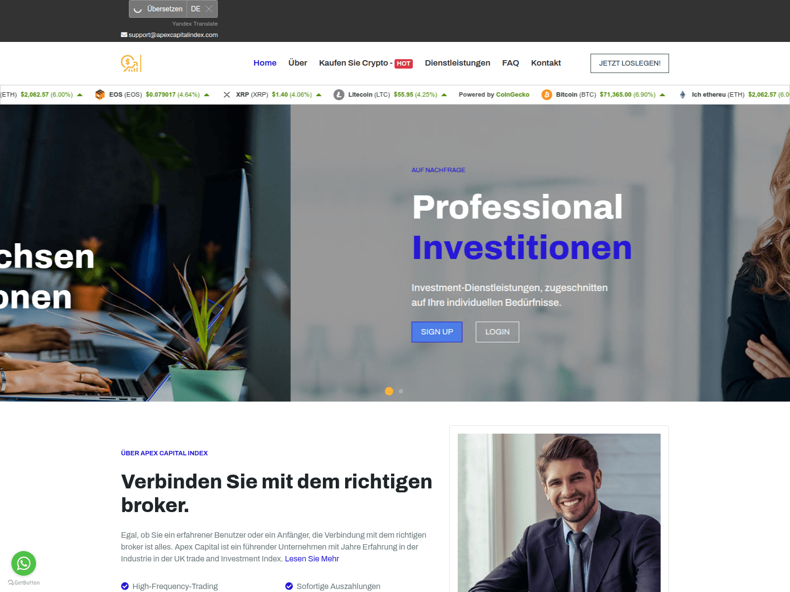 Forensic screenshot of www.apexcapitalindex.com.stratospeedfreightage.com