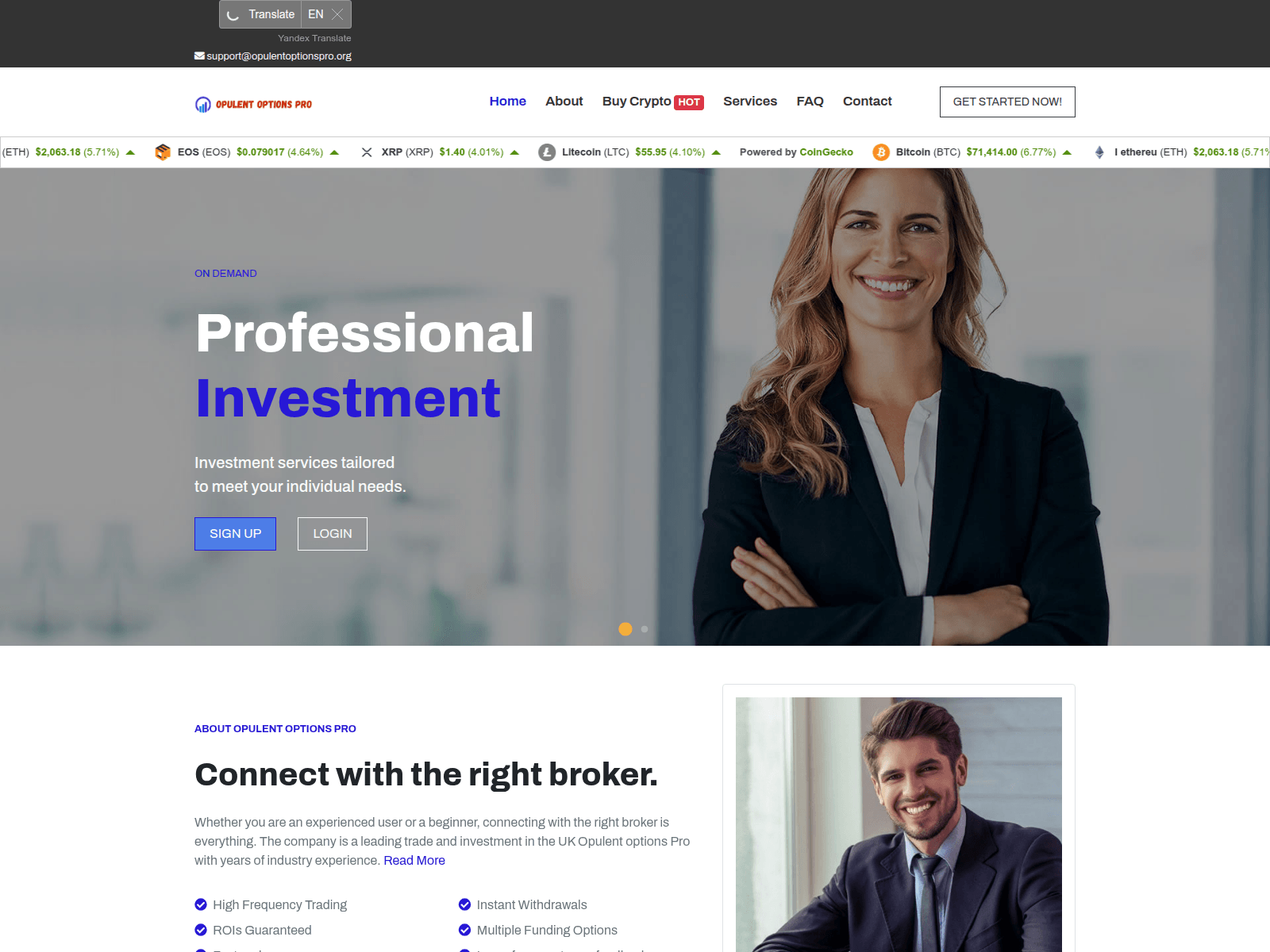 Screenshot of opulentoptionspro.org