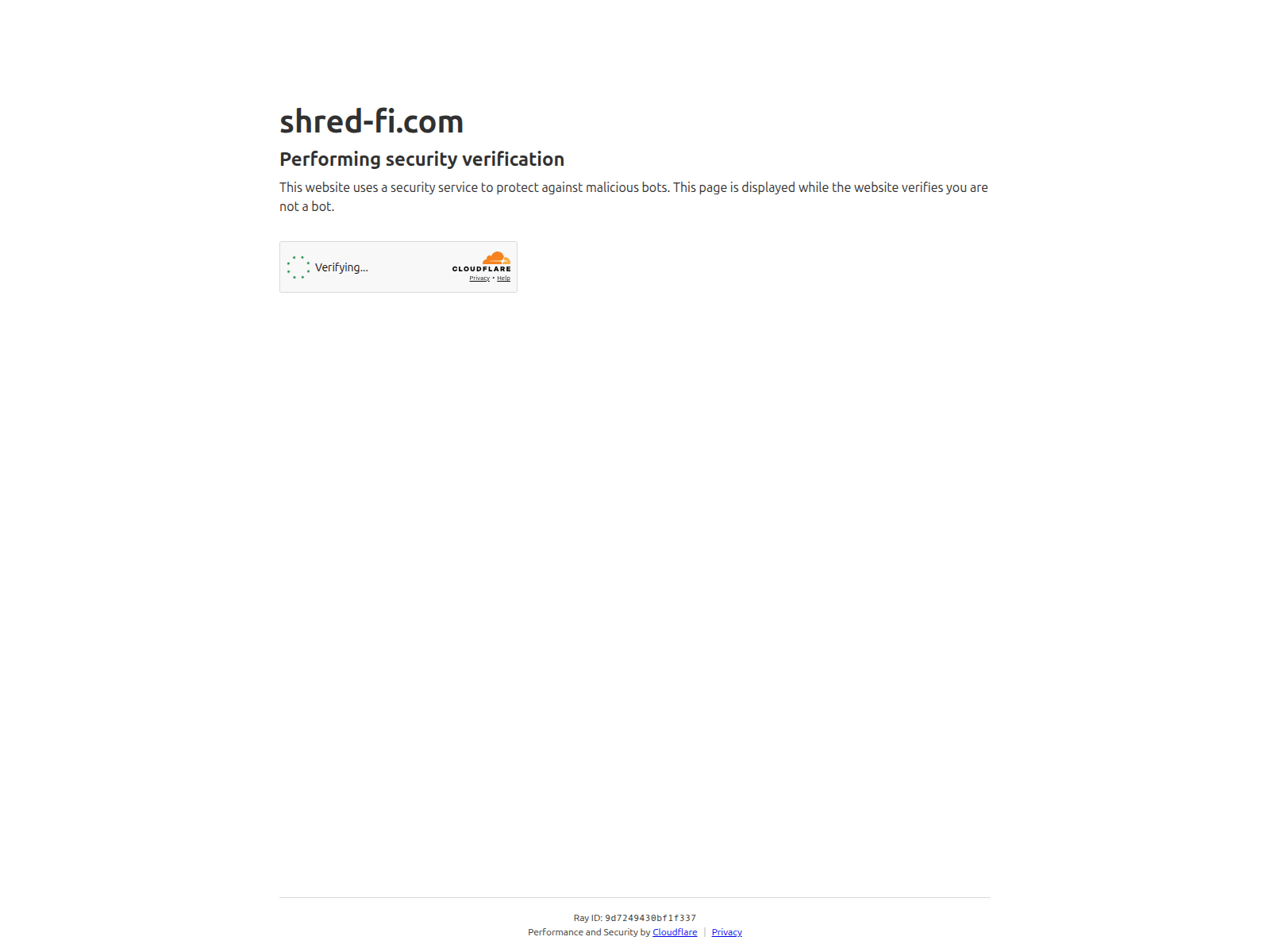Screenshot of shred-fi.xyz