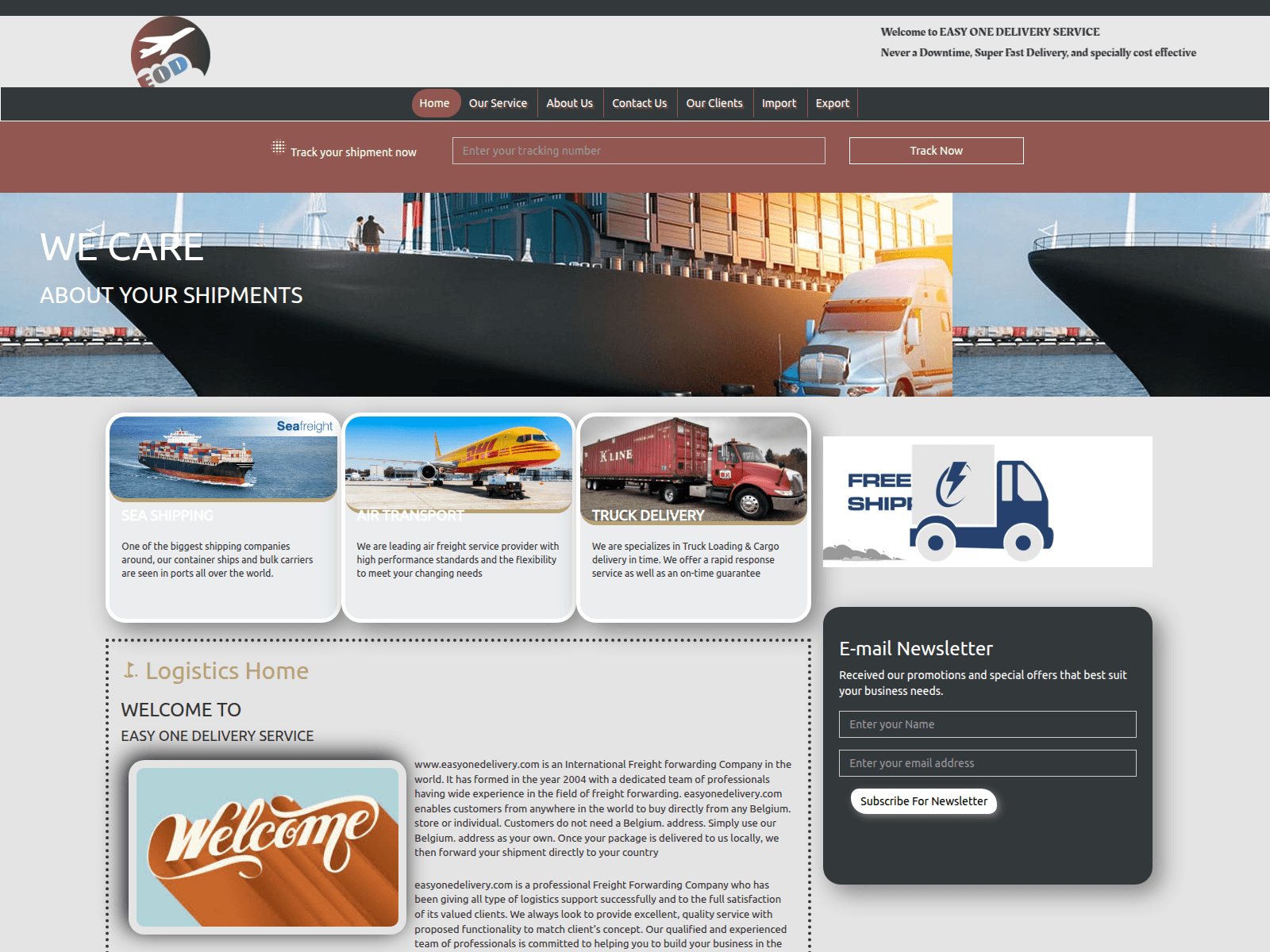 Screenshot of easyonedelivery.com