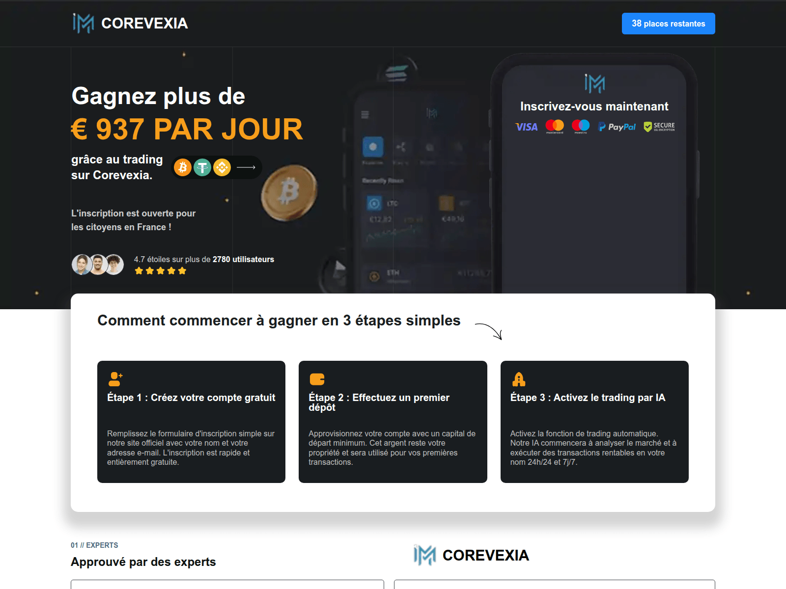 Screenshot of corevexia-fr.com
