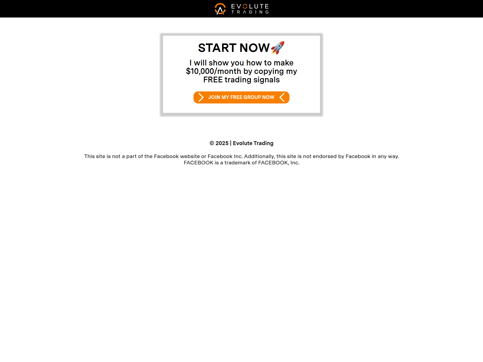 Screenshot of join.evolutetrading.com