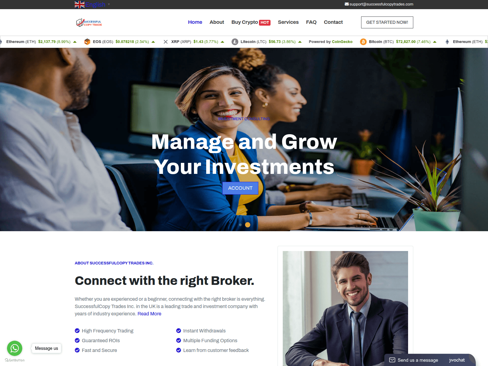 Screenshot of successfulcopytrades.com