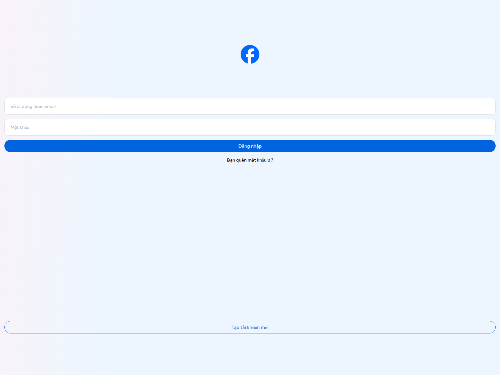 Screenshot of mfacebook.com.vn