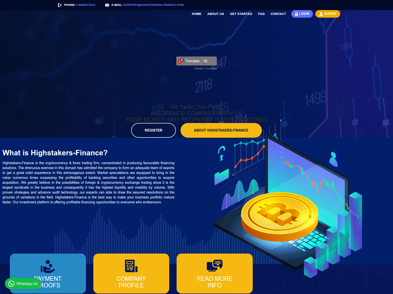 Screenshot of highstakers-finances.live