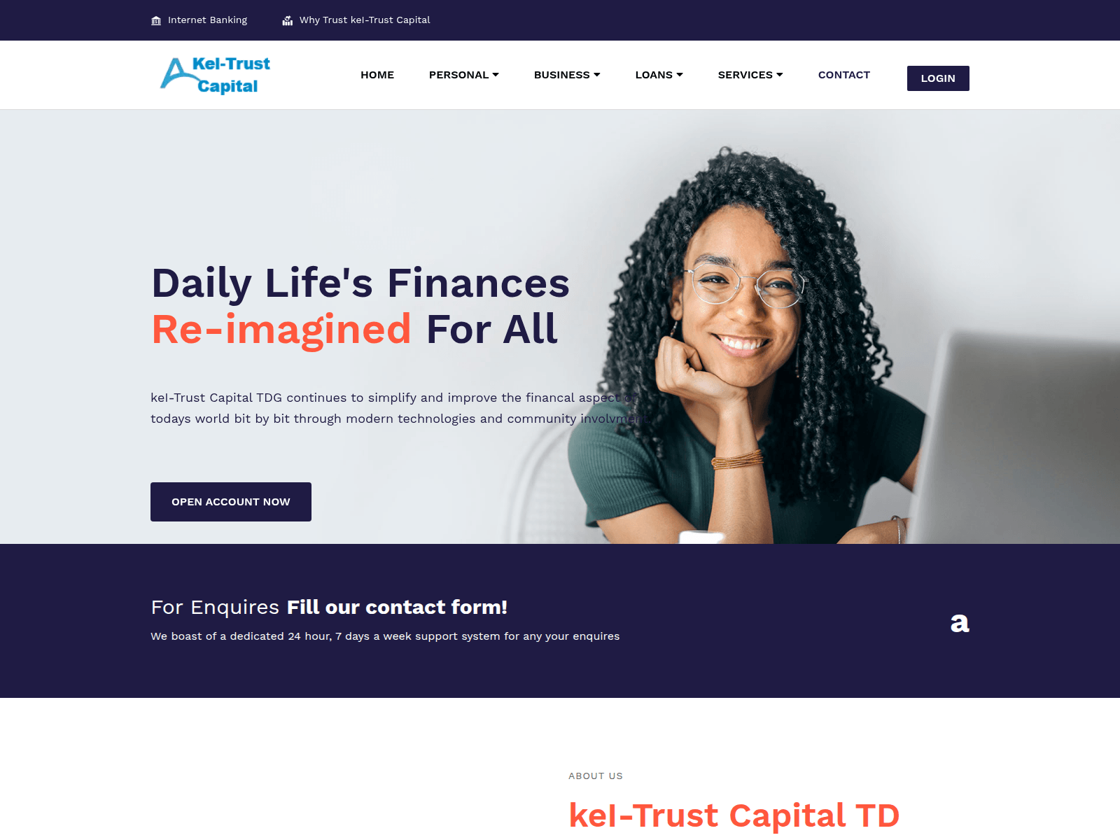 Screenshot of keltrustcapital.com