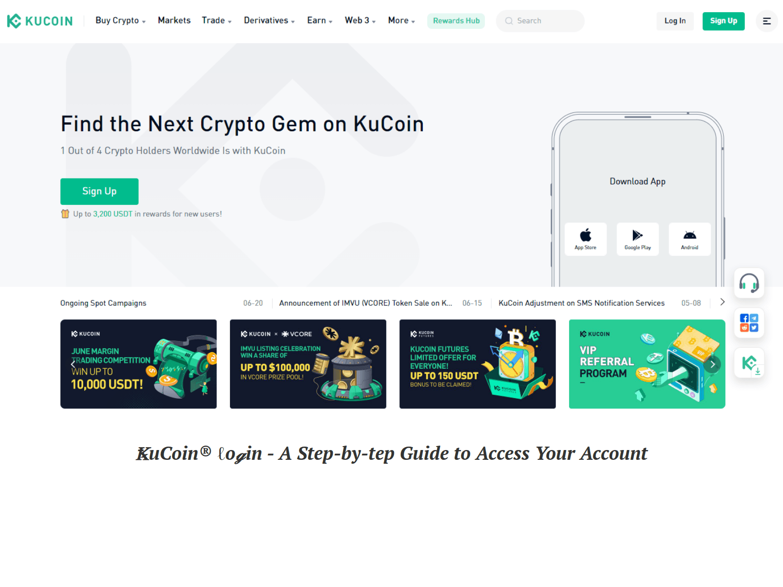 Screenshot of kucoiin-logein.webflow.io
