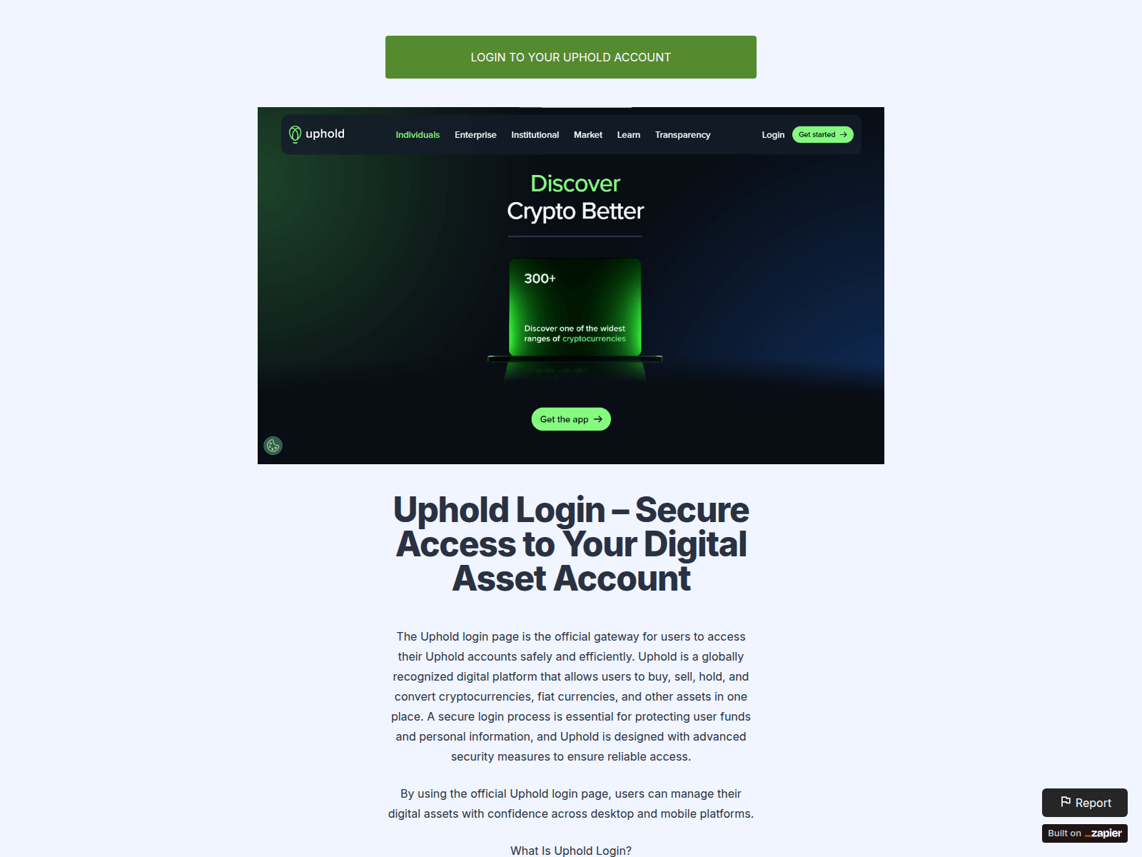 Screenshot of navi-uphols-un.zapier.app
