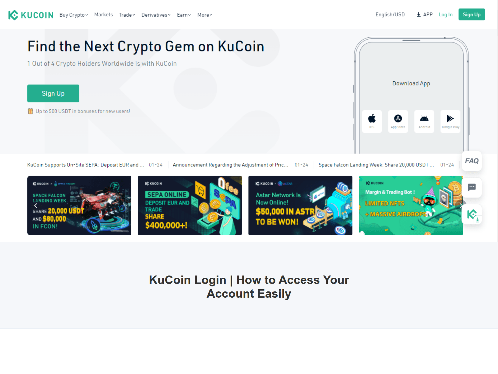 Screenshot of kucoin-loogin.webflow.io