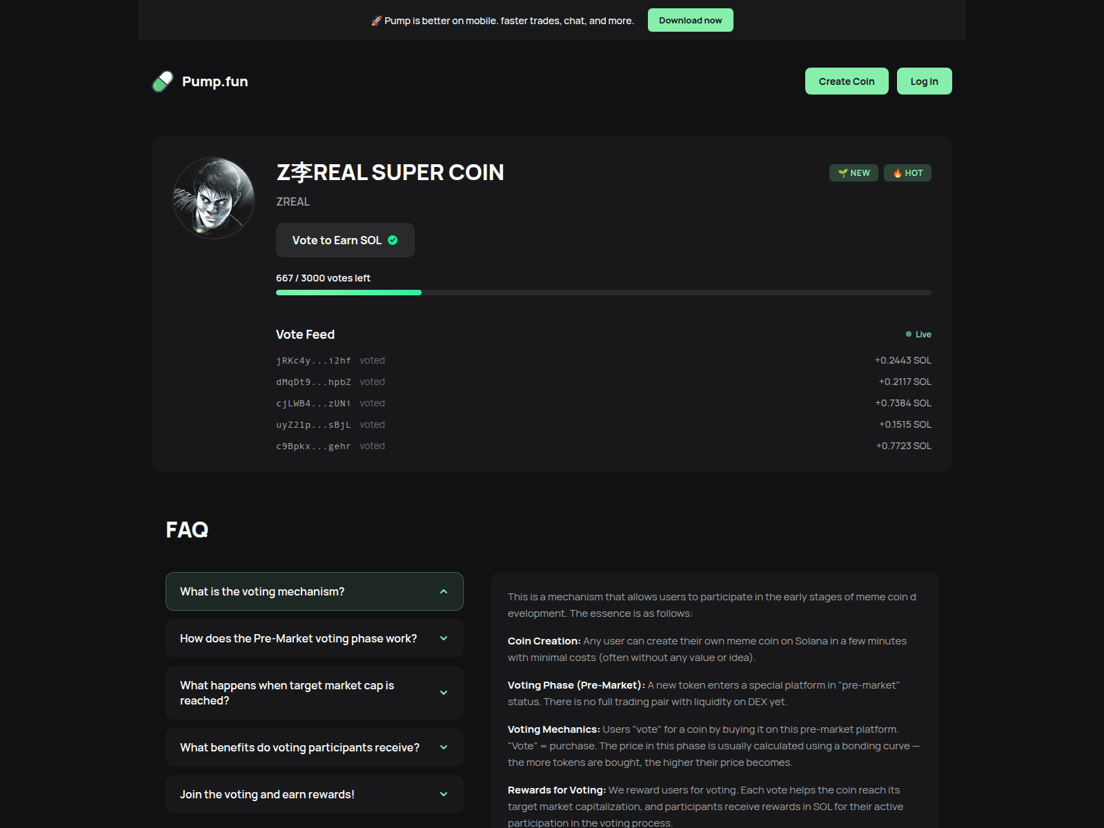 Screenshot of zreal.pumpvote.us