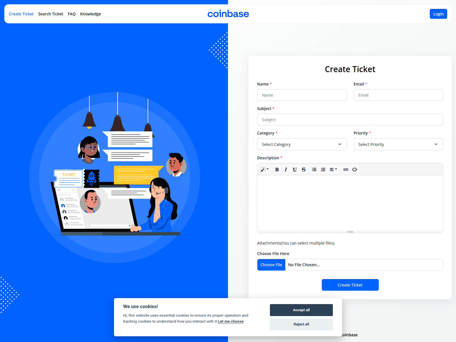 Screenshot of coinbitbase247helpdesk.com
