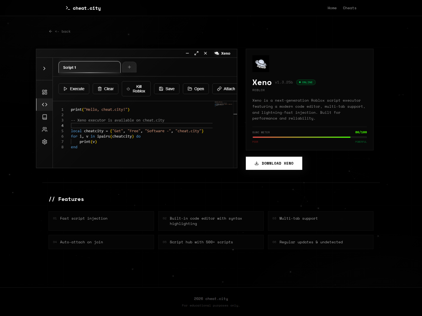 Screenshot of www.cheat.city