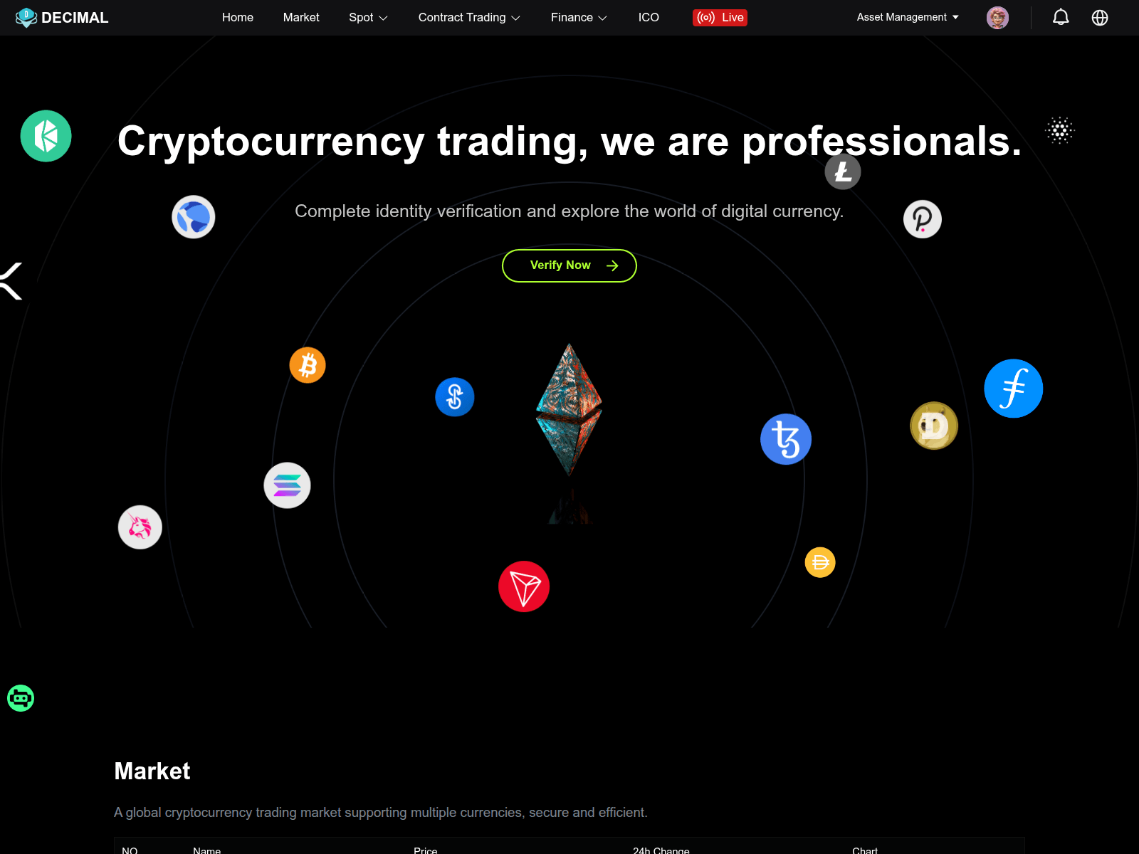 Screenshot of web.decimaltrades.com