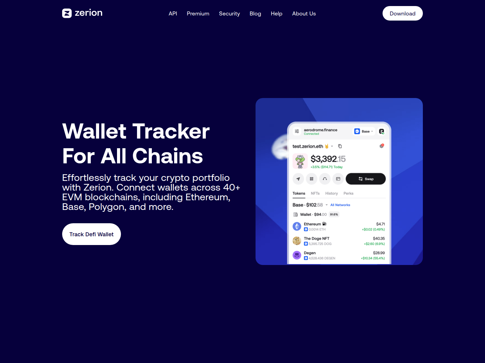 Screenshot of zerionexplorer.firebaseapp.com
