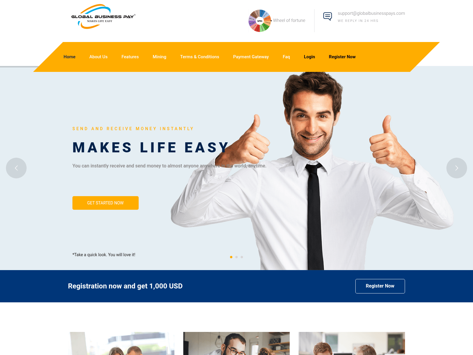 Screenshot of globalbusinesspays.com