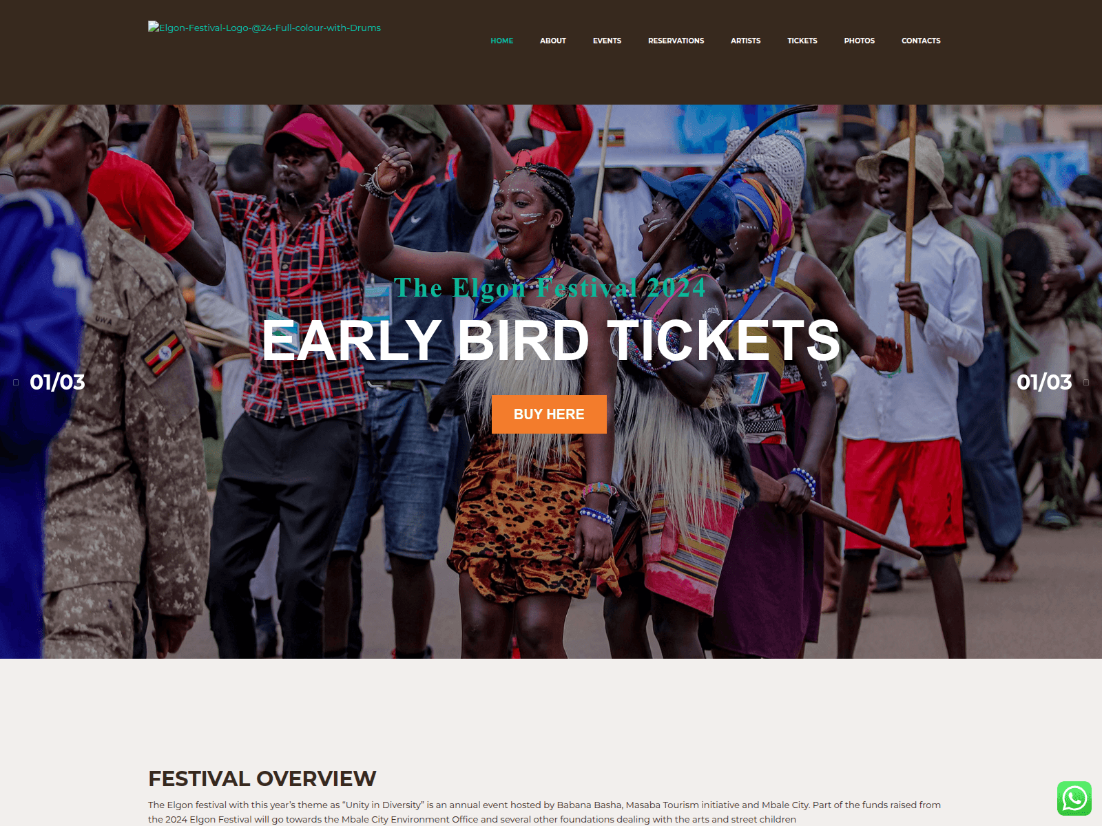 Screenshot of elgonfestival.com