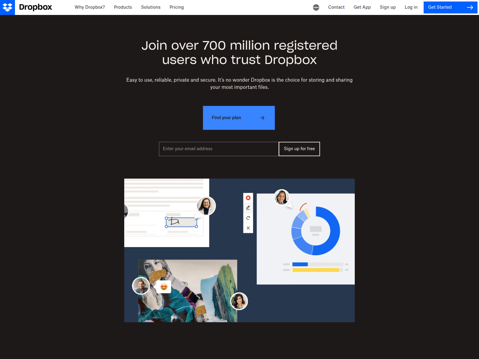 Screenshot of dropbox-home-page-cloneable.webflow.io