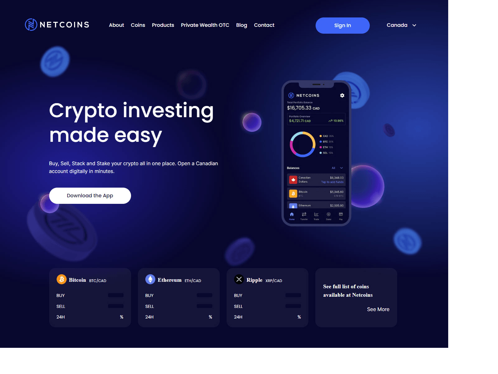 Screenshot of login-netcoin-ca.webflow.io