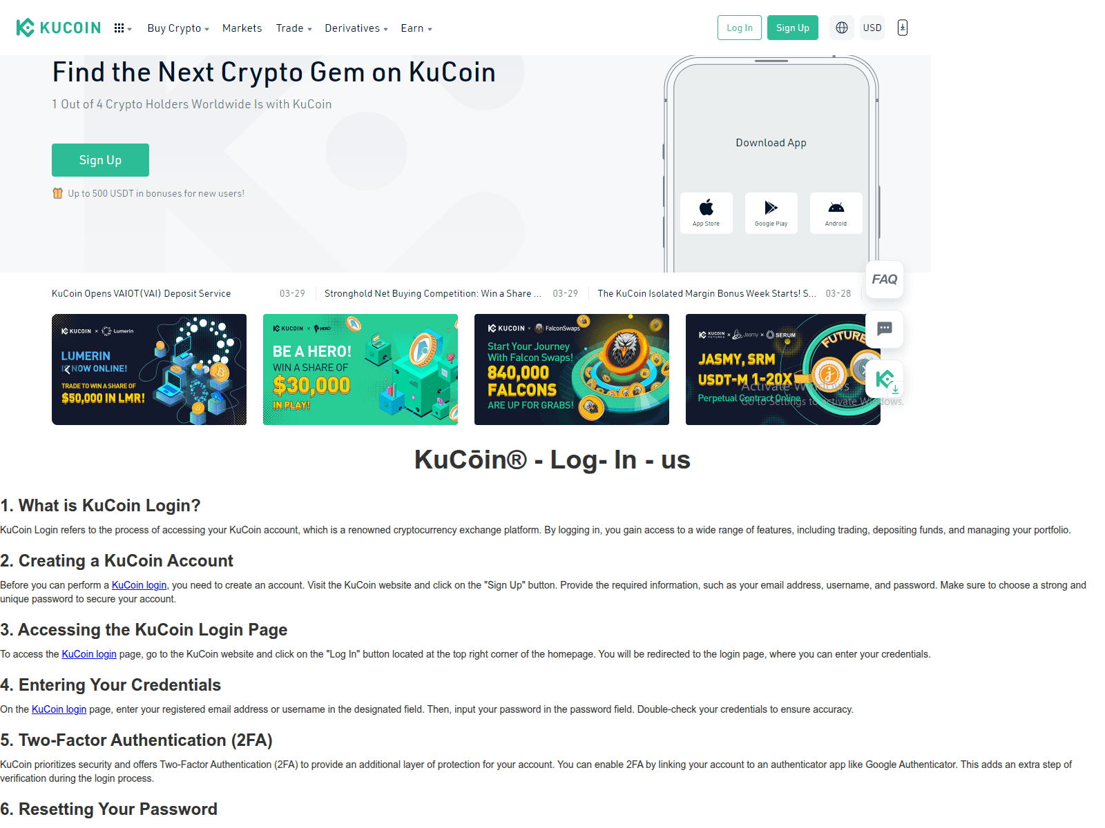 Screenshot of kcocoinelogin.webflow.io